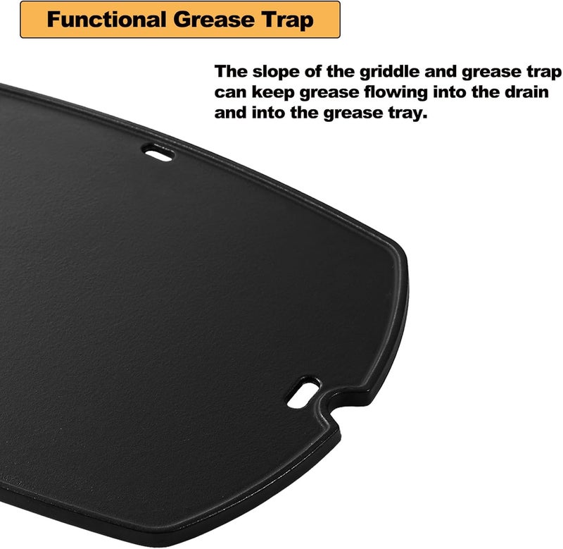 Grillflame 7582 Griddle Replacement Parts for Weber Q1200 Q1000 Q1400 Q120 Q140 Q100 Cast Iron Full Size Griddle Reversible Flat Top Grill Griddle Insert Plate 6558 Weber Q 100/1000 Series 51010001 Grill Parts - Image 5